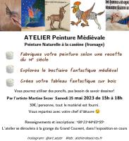 Atelier peinture médiévale , Martine Sezer, Artiste plasticienne